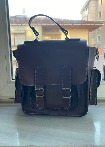 Bordo  Deri Tokalı Kadın Çanta - Görsel 3