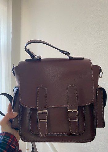 Bordo  Deri Tokalı Kadın Çanta - Görsel 2