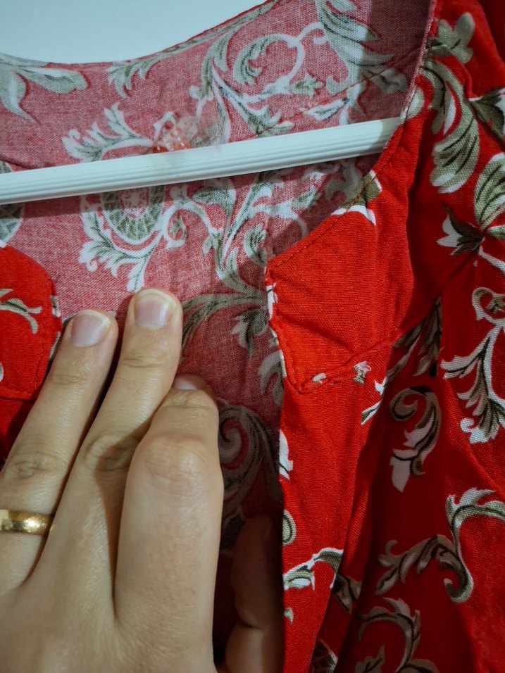 Kırmızı Desenli Uzun Bohem Elbise - Görsel 3