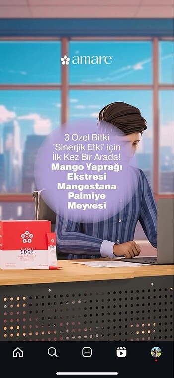 Diğer Amare EDGE Mango, Yağ Palmiyesi & B5 Vitamini İçeren Takviye Ed