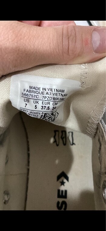 37,5 Beden gri platform converse