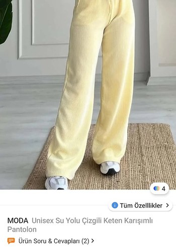 Sarı Rahat Kesim Kumaş Pantolon