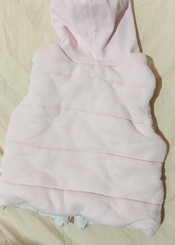 Kız Çocuk Kapüşonlu Fermuarlı Pembe Yelek - Görsel 2