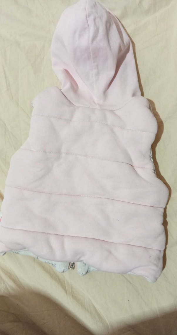 Kız Çocuk Kapüşonlu Fermuarlı Pembe Yelek - Görsel 2