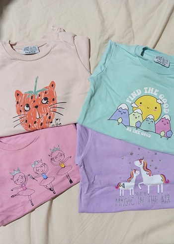 Kız Çocuk Pembe Baskılı Kısa Kollu Tişört - Görsel 2