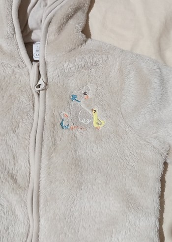 Bebek Erkek Kapüşonlu Peluş Tulum - Görsel 2