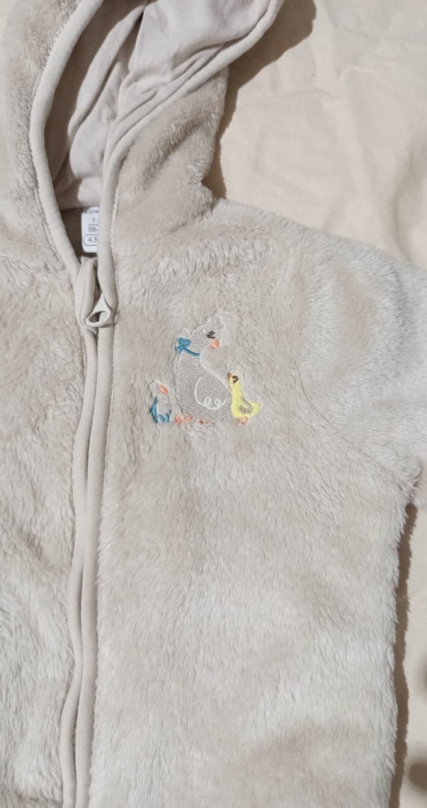 Bebek Erkek Kapüşonlu Peluş Tulum - Görsel 2