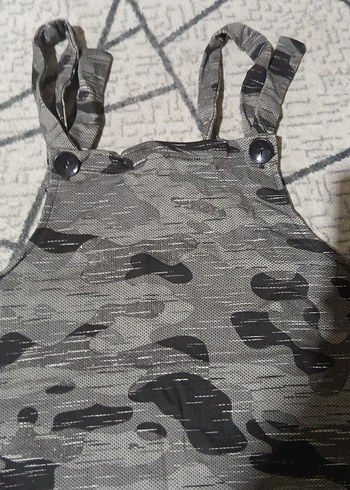 kadın Kamuflaj Desenli Askılı bahçıvan elbise esnek kumas - Görsel 2