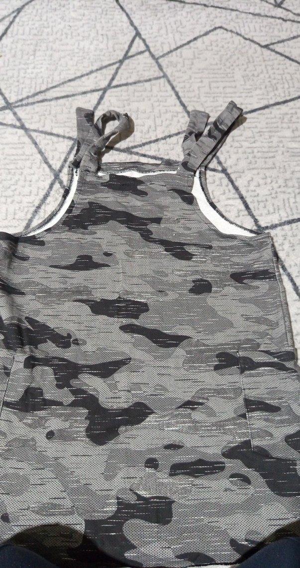 kadın Kamuflaj Desenli Askılı bahçıvan elbise esnek kumas - Görsel 4