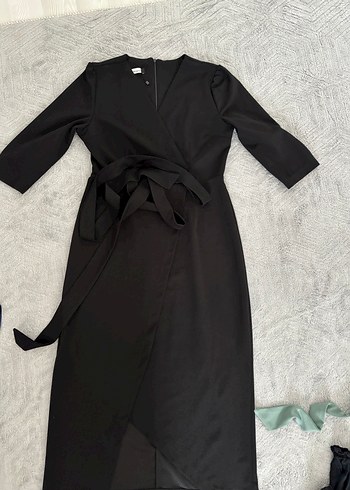 Siyah V Yakalı Hemşirelik Sabahlığı - Görsel 2