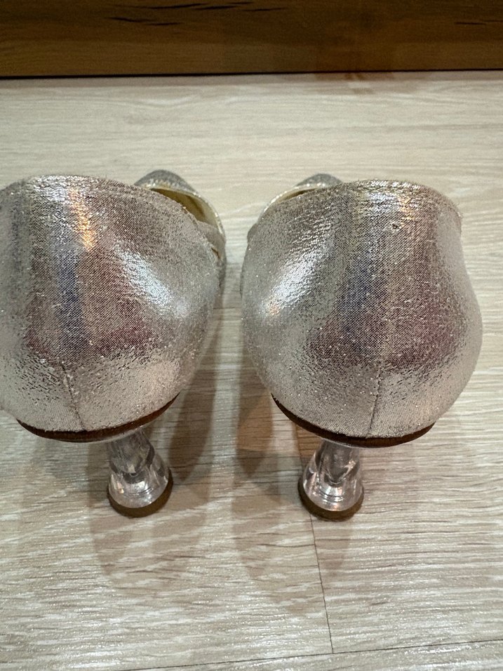 Gri Yılan Desenli Payetli Stiletto Topuklu Kadın Ayakkabı - Görsel 3