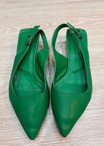 Yeşil Tokalı Stiletto Kadın Ayakkabı - Görsel 2