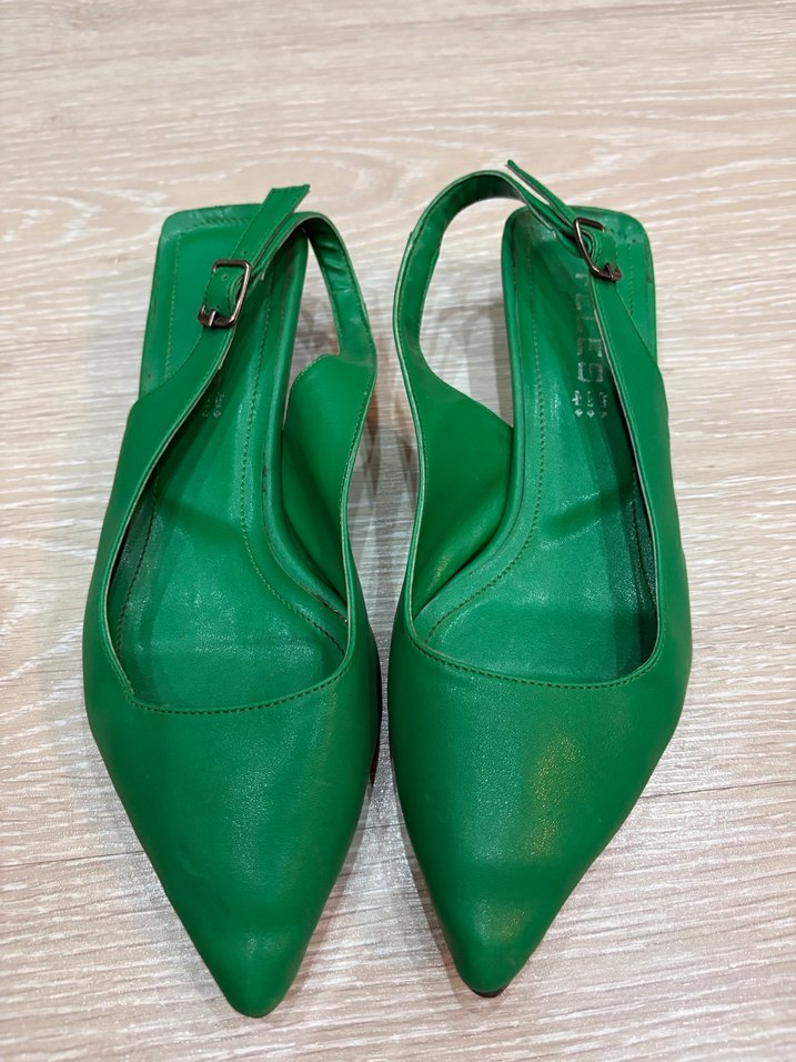 Yeşil Tokalı Stiletto Kadın Ayakkabı - Görsel 2