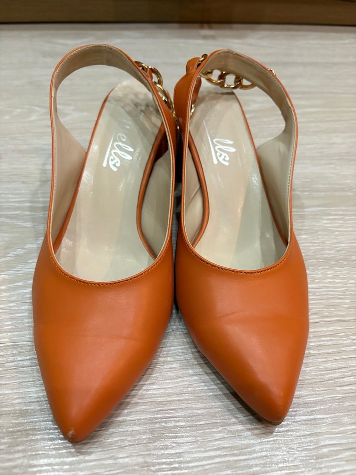 Bej Deri Tokalı Stiletto Kadın Ayakkabı - Görsel 3