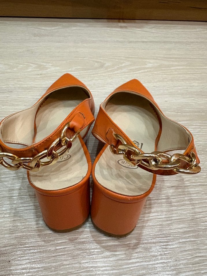 Bej Deri Tokalı Stiletto Kadın Ayakkabı - Görsel 2