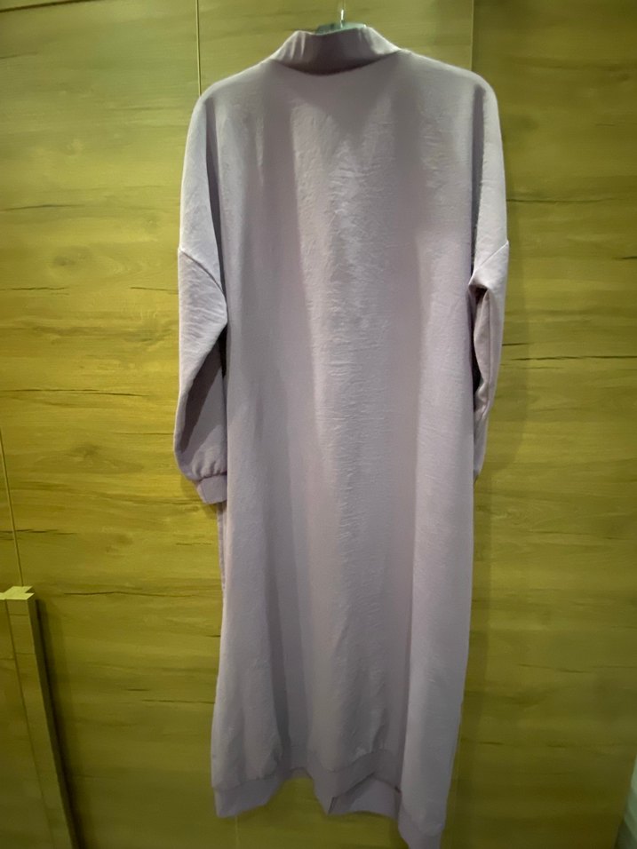 Lila uzun düğmeli yazlık hırka tunik 36-42 beden aralığındadır - Görsel 2