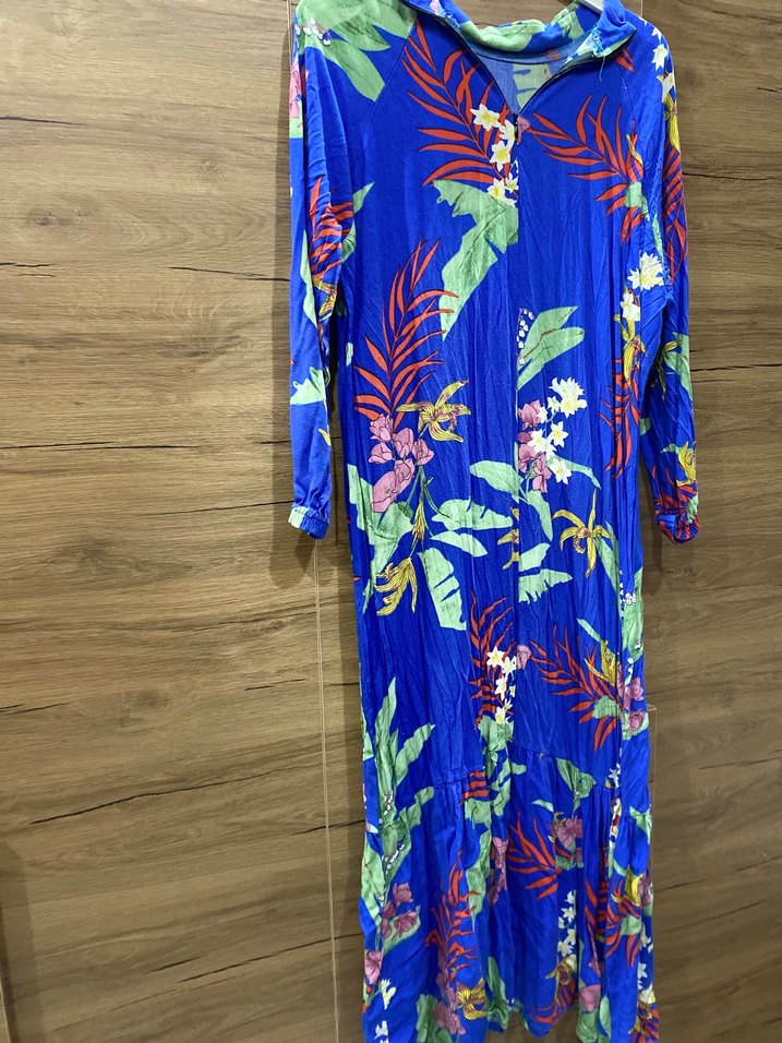 Bohem Çok Renkli Uzun Pilili Elbise - Görsel 3