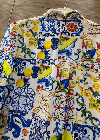 Renkli Desenli Uzun Kollu Bohem Gömlek - Görsel 3