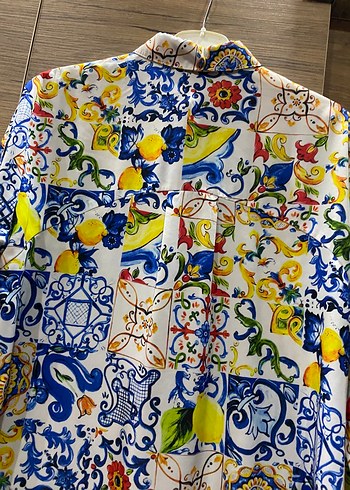 Renkli Desenli Uzun Kollu Bohem Gömlek - Görsel 4