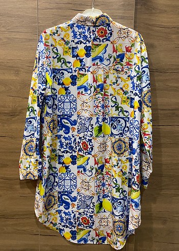 Renkli Desenli Uzun Kollu Bohem Gömlek - Görsel 2