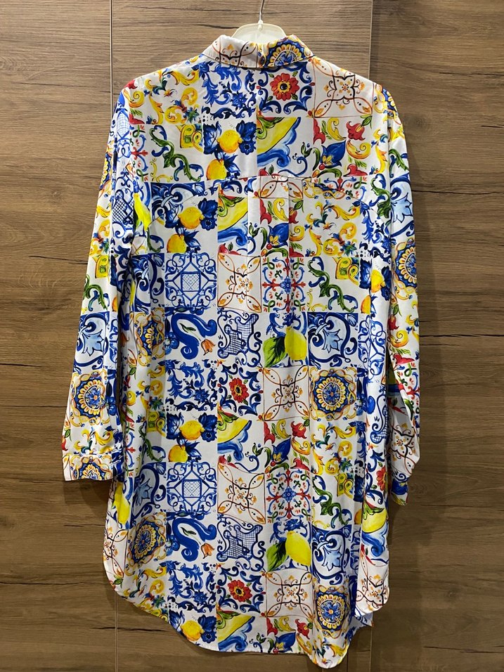 Renkli Desenli Uzun Kollu Bohem Gömlek - Görsel 2