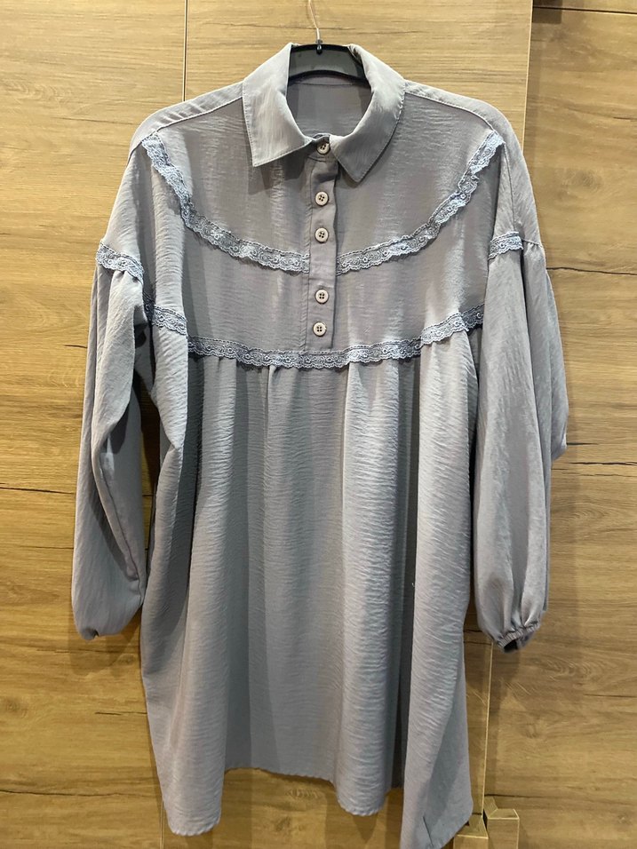 Gri Bol Kesim Uzun Bluzlu Takım 36-42 beden aralığındadır - Görsel 2