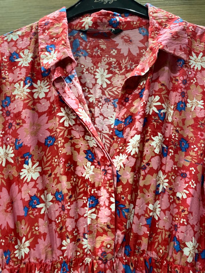 Pembe Bohem Uzun Kollu Uzun Elbise - Görsel 5