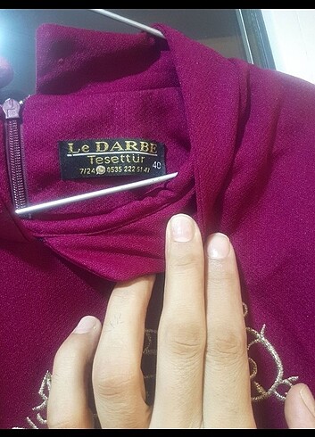 l Beden bordo Renk Elbise