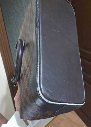 Kahverengi Kareli Deri Kadın Çantası - Görsel 4