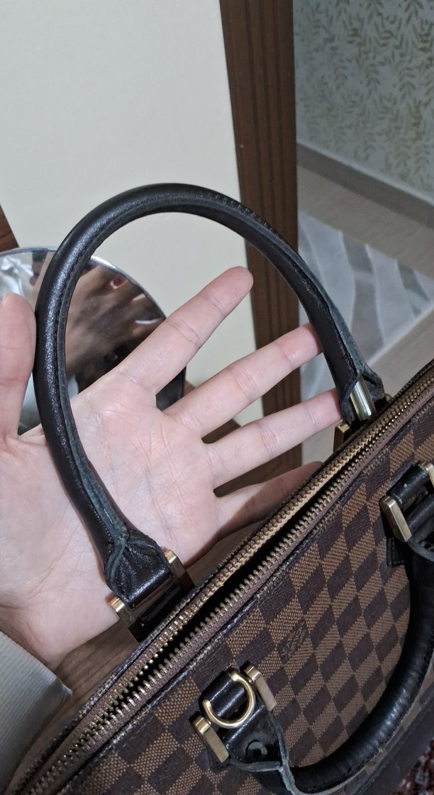 Kahverengi Kareli Deri Kadın Çantası - Görsel 3