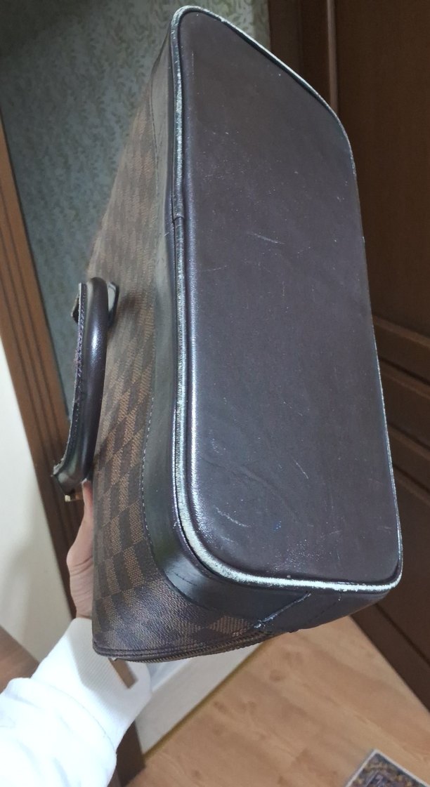 Kahverengi Kareli Deri Kadın Çantası - Görsel 4