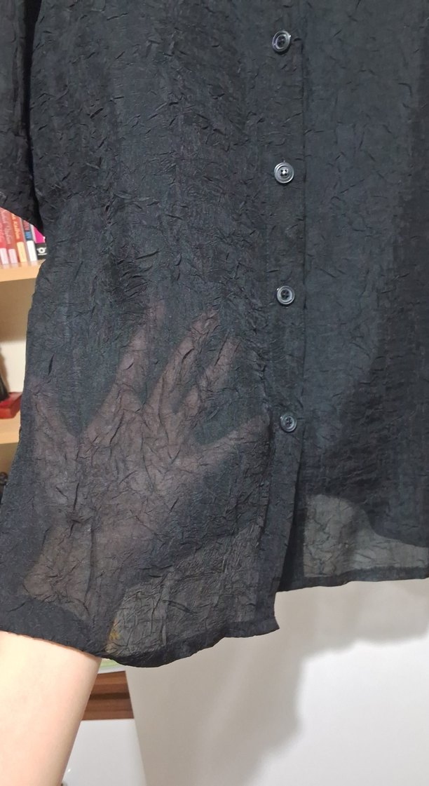 Siyah Kadın Gömlek - Görsel 3