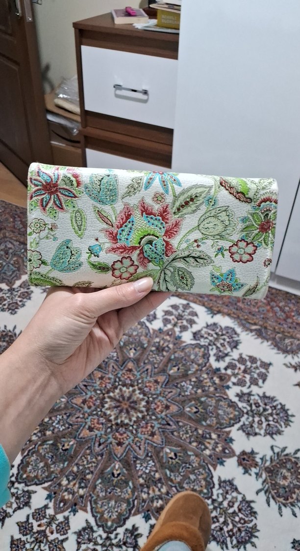 Çiçek Desenli Bohem Kadın Cüzdanı - Görsel 4