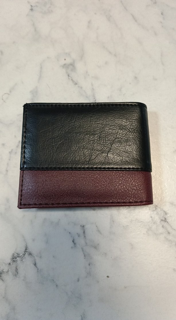 Bordo Siyah Erkek Cüzdanı LETRA - Görsel 2