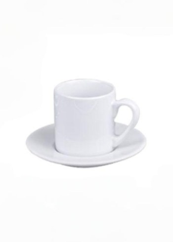 Derya Yazılı Beyaz Fincan ve Tabak - Görsel 2