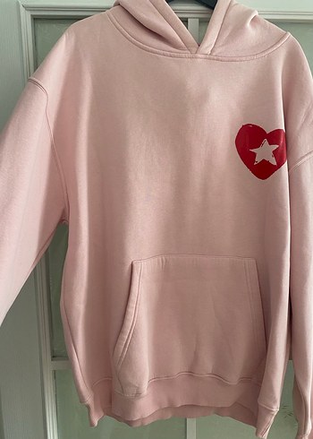 Pembe Kapüşonlu Kadın Sweatshirt - Görsel 3