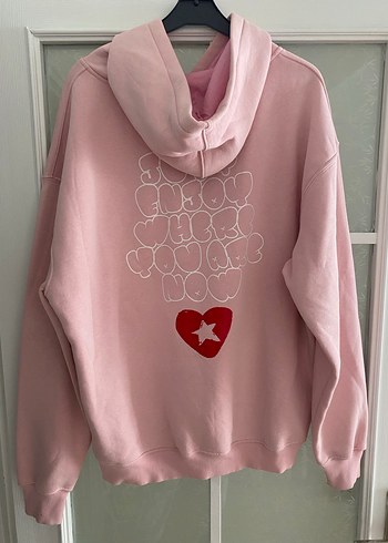 Pembe Kapüşonlu Kadın Sweatshirt - Görsel 2