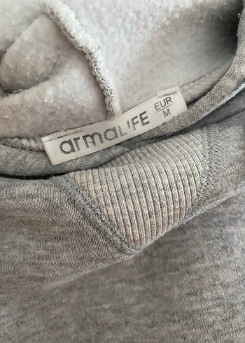 Gri Kapüşonlu Kadın Sweatshirt - Görsel 3