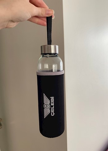 Siyah Kılıflı Cam Su Şişesi - Görsel 3