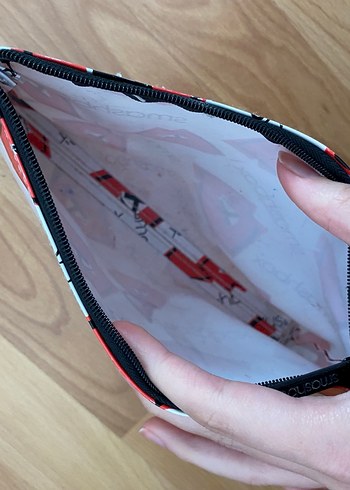 Renkli Baskılı Kadın Makyaj Çantası - Görsel 3