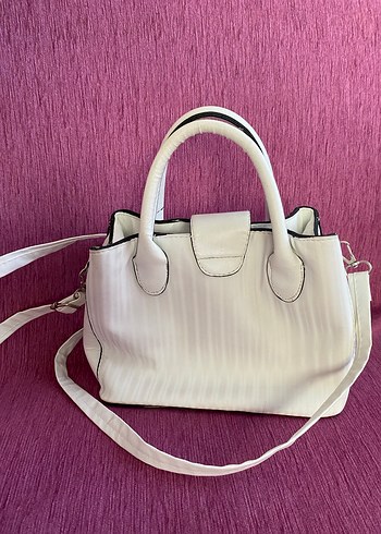 Beyaz Deri Kadın Çanta - Görsel 2