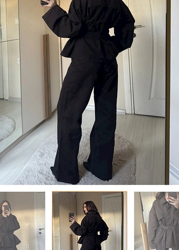 Kahverengi Kemerli Kadın Ofis Takımı - Görsel 3