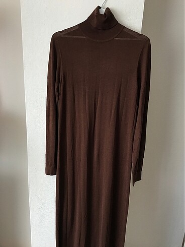 m Beden Zara kahverengi uzun balıkçı elbise