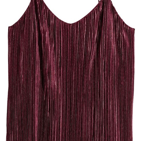 H&M H&M bordo piliseli ince askılı bluz