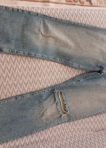 Kadın mavii Rahat Kesim Denim Jean