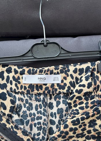 xs Beden kahverengi Renk Mango Leopar Pantolon