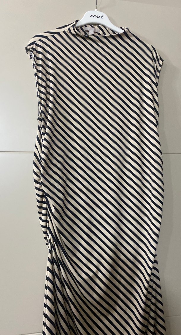 Çizgili Pilili Uzun Hamile Eteği - Görsel 2