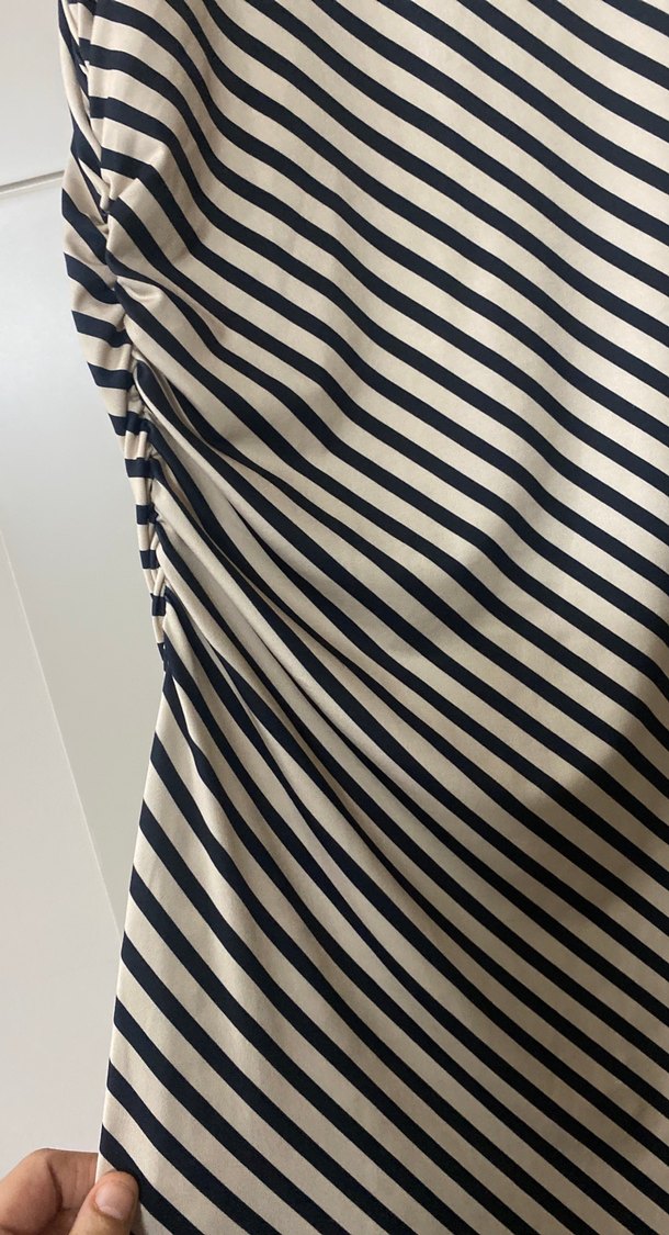 Çizgili Pilili Uzun Hamile Eteği - Görsel 3