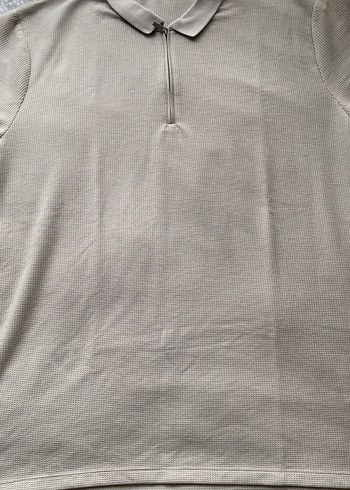 Bej Erkek Keten Polo Tişört - Görsel 2