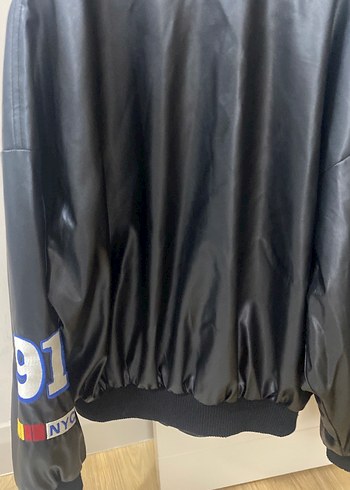 Kadın Siyah Deri Biker Ceket - Görsel 2